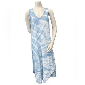 Z Supply Blue Tie Dye Sleeveless Midi Dress Size L